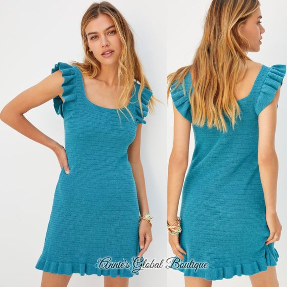 NWT ANTHROPOLOGIE Ruffled Pointelle Mini Dress. Size XL - Picture 6 of 16